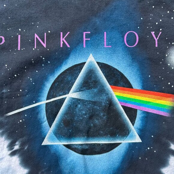 Vintage Pink Floyd Dark Side Of The Moon AOP Tie Dye Sz L 2005 Liquid Blue - Picture 2 of 9
